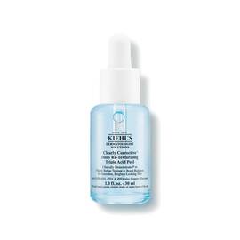 A 30ml bottle of Kiehl's Clearly Corrective Triple Acid Peel with a clear liquid against a white background.