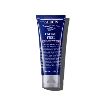 A 100ml tube of Kiehl's Facial Fuel Energizing Scrub against a white background.