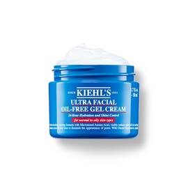 A 50ml jar of Kiehl's Ultra Facial Oil-Free Gel Cream against a white background.