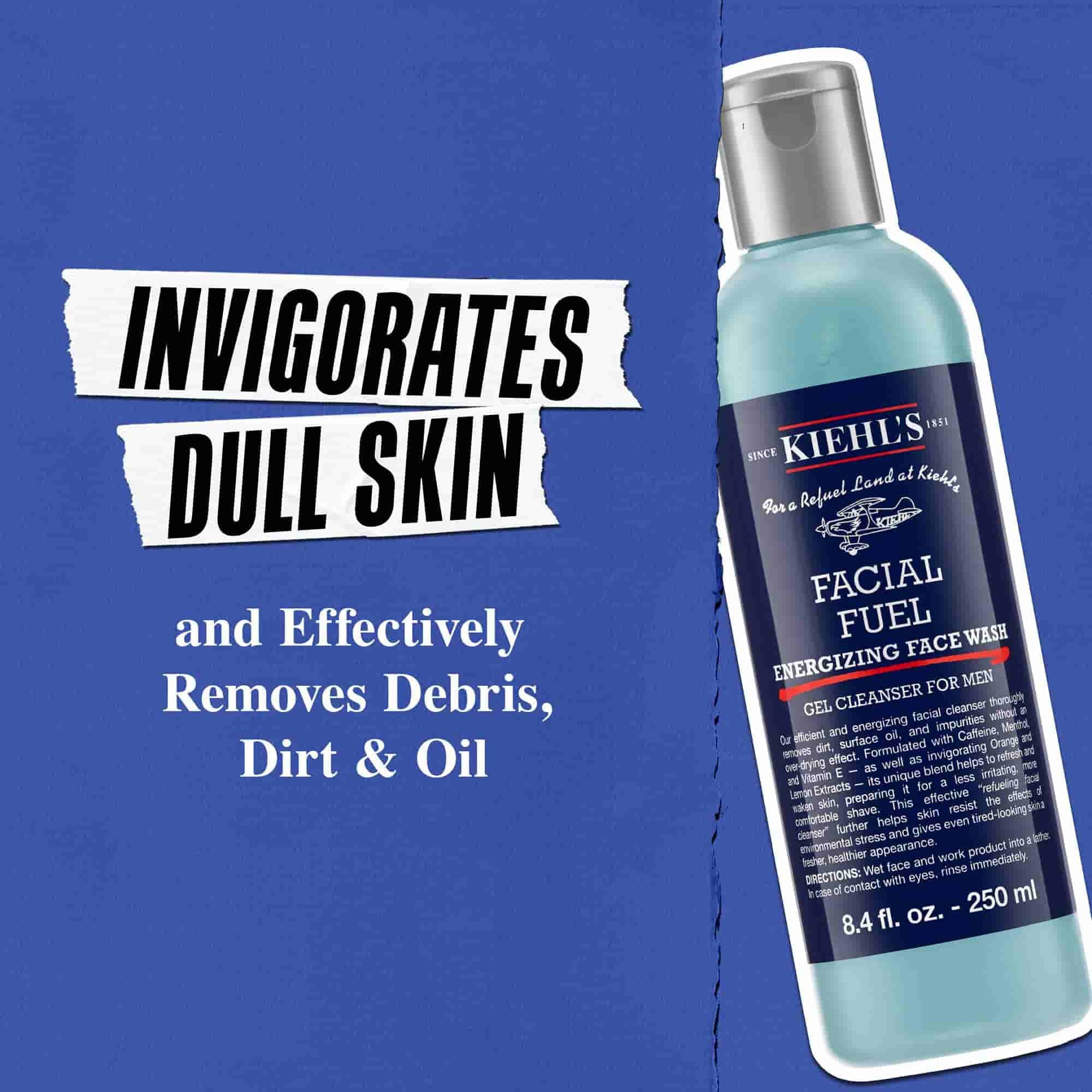 Facial Fuel Energizing Face Wash invigorates dull skin and effectively removes debris, dirt & oil