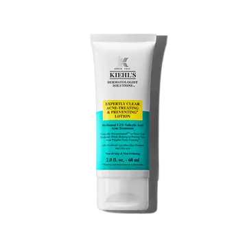 A 60ml tube of Kiehl's Expertly Clear Blemish-Treating & Preventing Lotion against a white background.
