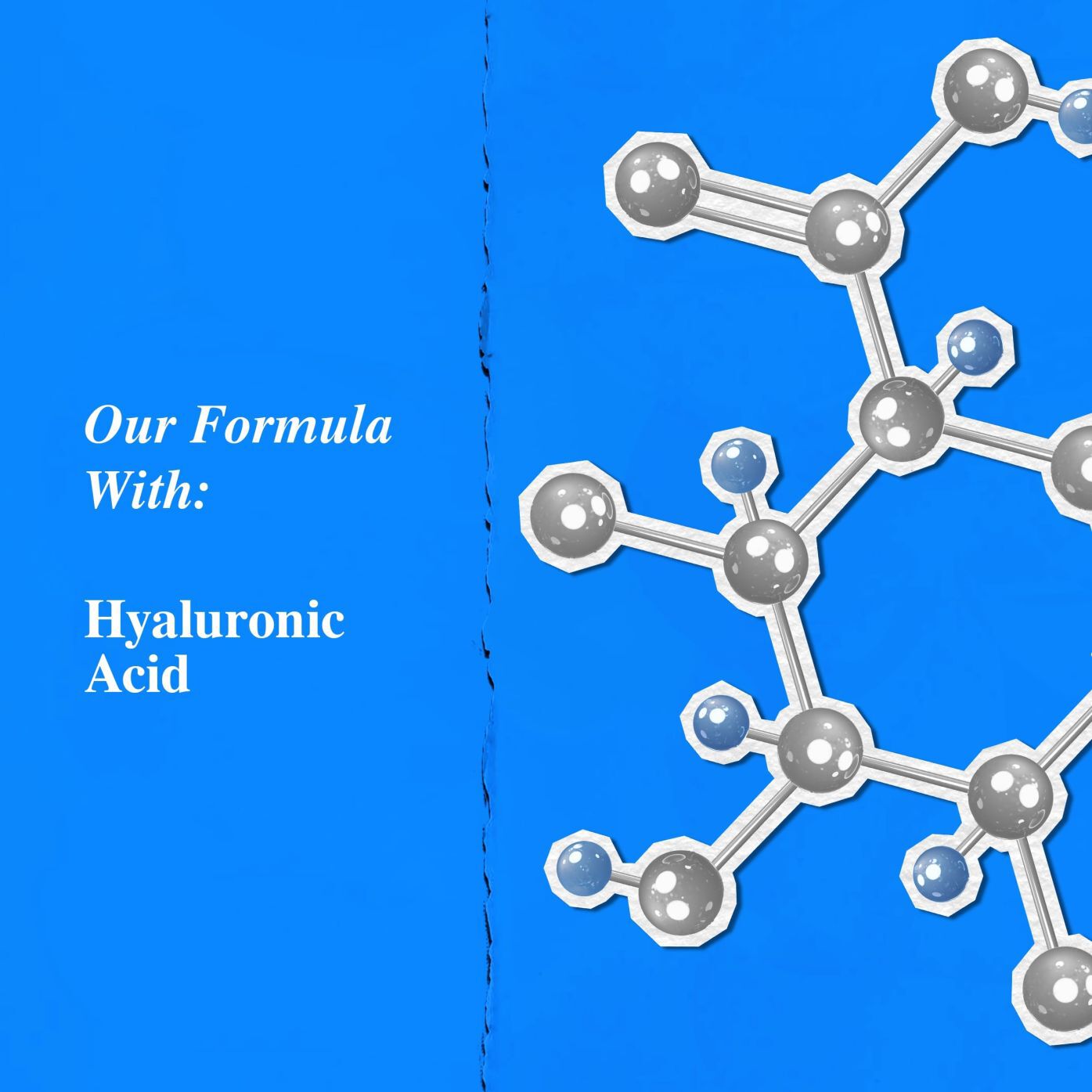 A graphic highlighting the key ingredient of Ultra Pure 1.5% Hyaluronic Acid Serum: Hyaluronic Acid.