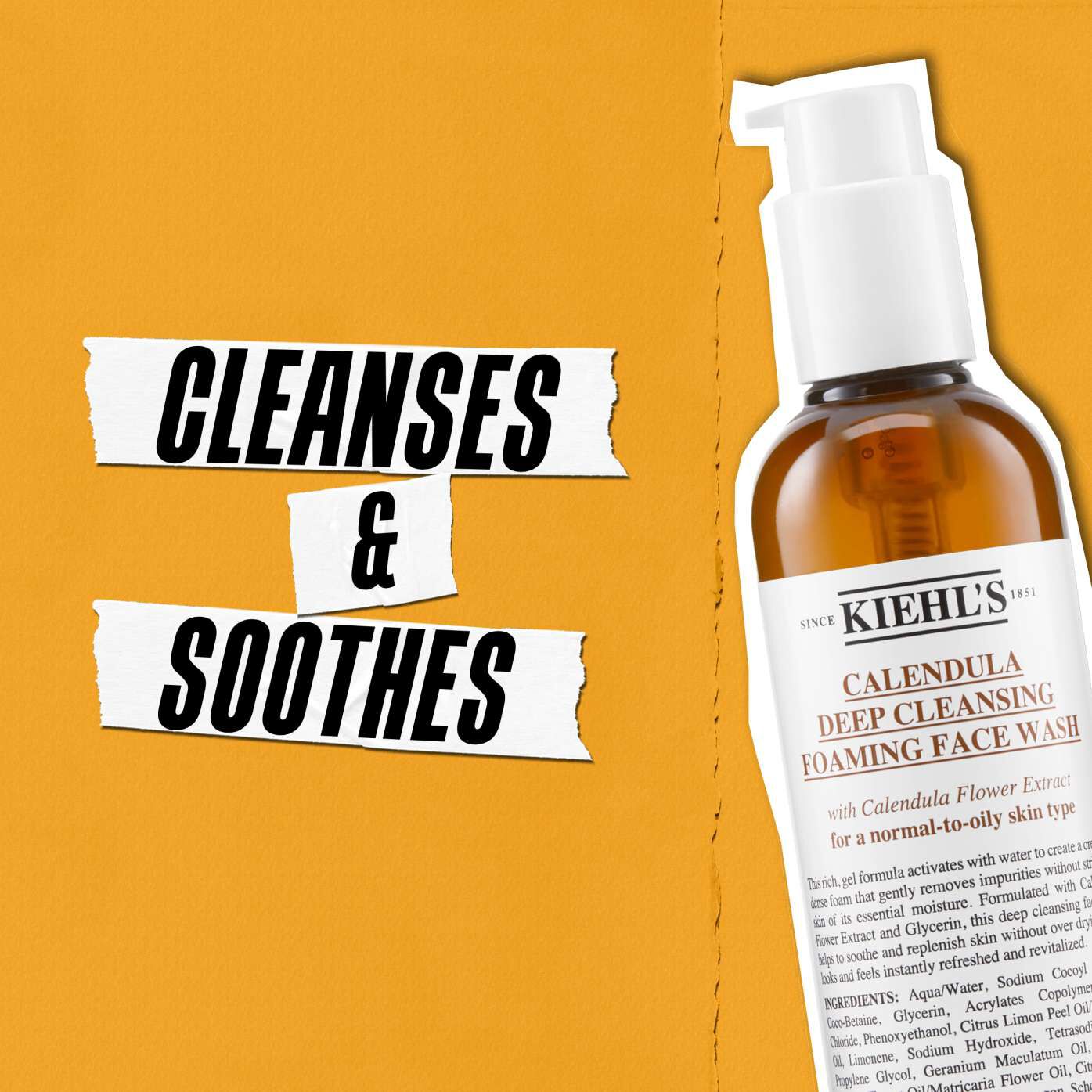 Kiehl's Calendula Deep Cleaning Foaming Face Wash cleanses and soothes