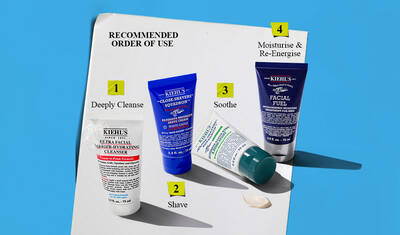 Men's grooming set for WW0363KIE including Facial Fuel and Shave products.