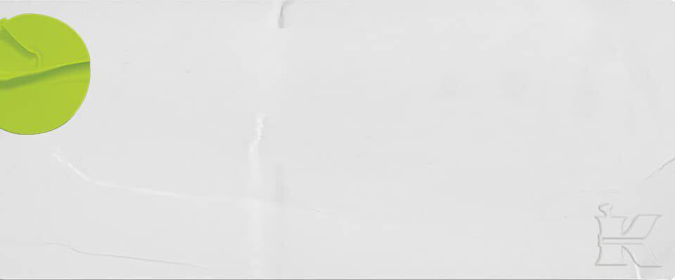 A minimalist design featuring a large green leaf shape on the left side against a white background, with subtle texture and a faint logo in the bottom right corner.