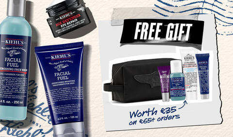 Kiehl's promotional banner with free father's day gift and gift sets