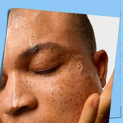 Close-up shot of a young person applying Kiehl’s Ultra Facial Cleanser