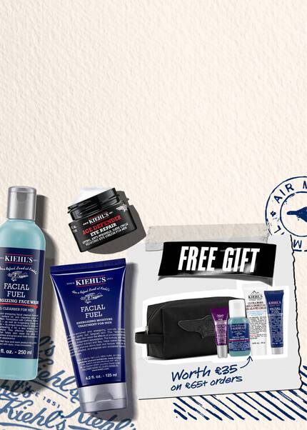 Kiehl's promotional banner with free father's day gift and gift sets